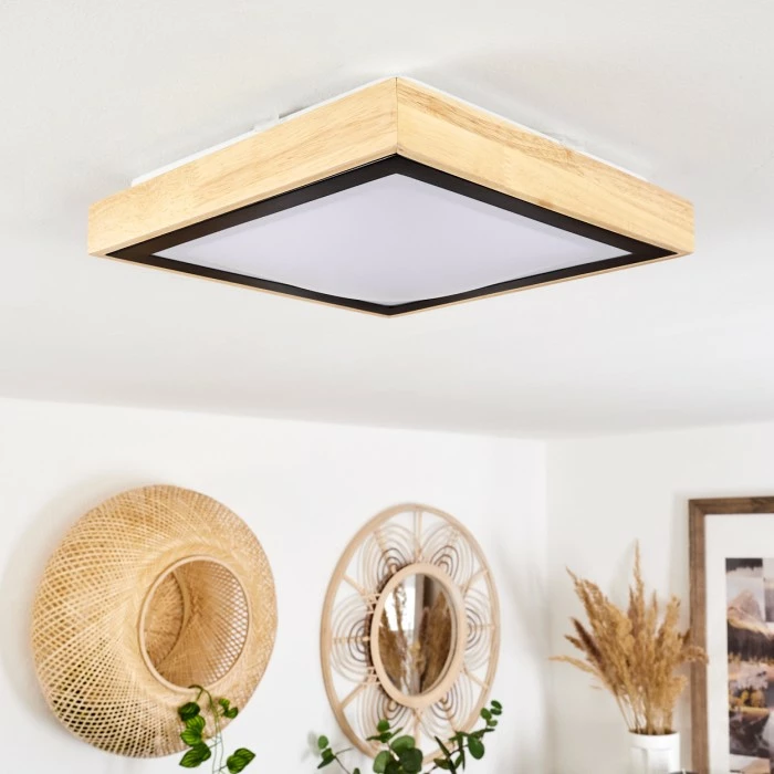 Hofstein Corinto Deckenleuchte LED Schwarz, Naturfarben, 1-flammig – Bild 10