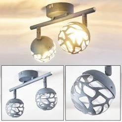 Hofstein Covane Deckenleuchte LED Blau, Grau, 2-flammig