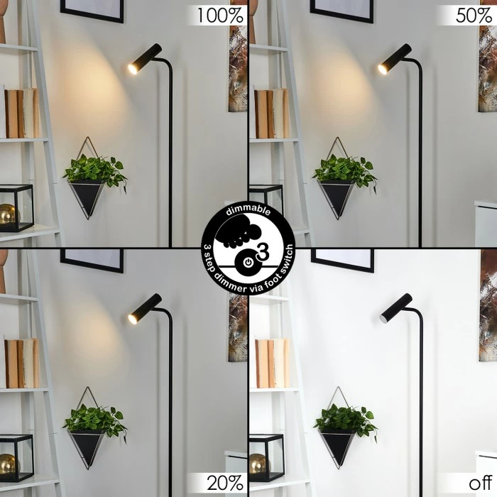 Hofstein Dalheim Stehleuchte LED Schwarz, 1-flammig – Bild 2