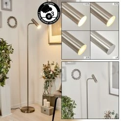 Hofstein Dalheim Stehleuchte LED Nickel-Matt, 1-flammig