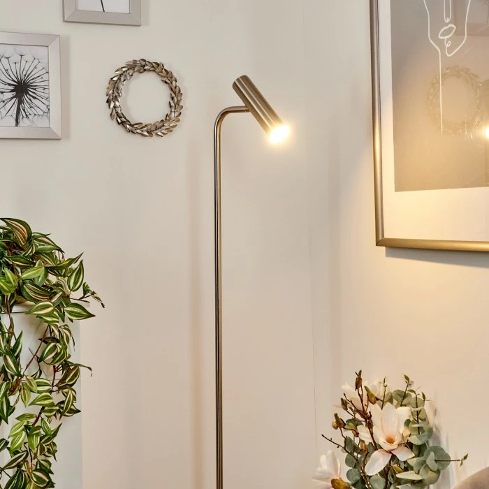 Hofstein Dalheim Stehleuchte LED Nickel-Matt, 1-flammig – Bild 7