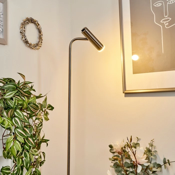 Hofstein Dalheim Stehleuchte LED Nickel-Matt, 1-flammig – Bild 9