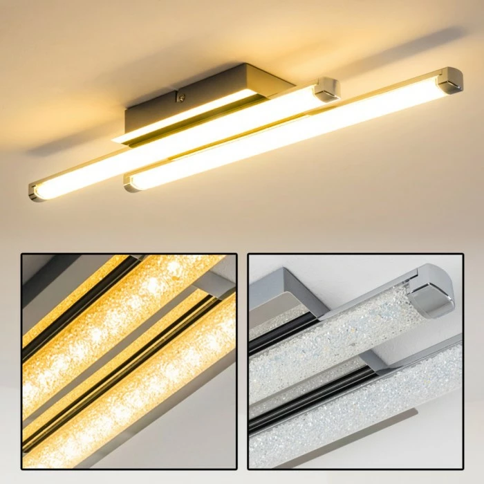 Hofstein Deckenleuchte Iskut LED Chrom, 2-flammig