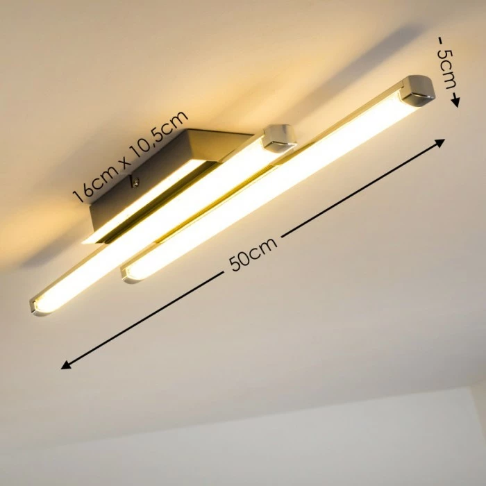 Hofstein Deckenleuchte Iskut LED Chrom, 2-flammig – Bild 2