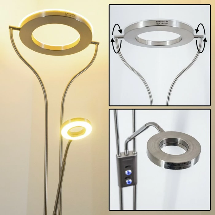 Hofstein Donna Deckenfluter LED Nickel-Matt, 1-flammig