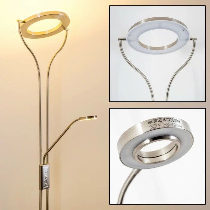 Hofstein Donna Deckenfluter LED Nickel-Matt, 1-flammig – Bild 10