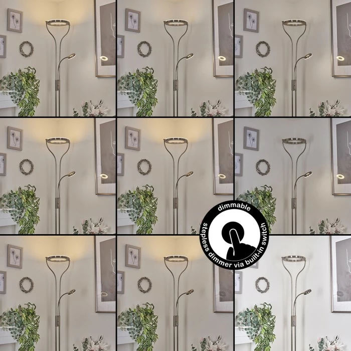 Hofstein Donna Stehleuchte LED Nickel-Matt, 2-flammig – Bild 2