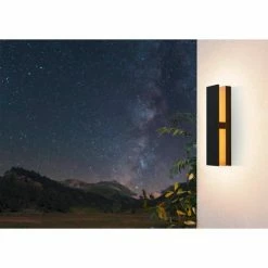 Eglo Leuchten Eglo COSTORIO Außendeckenleuchte LED Schwarz, Holzoptik, 1-flammig