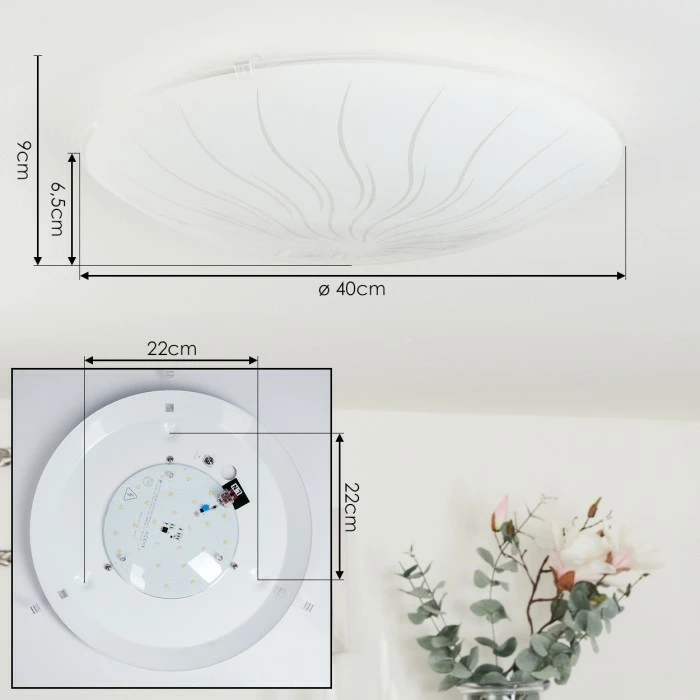 Hofstein Emibois Deckenleuchte LED Chrom, 1-flammig – Bild 4