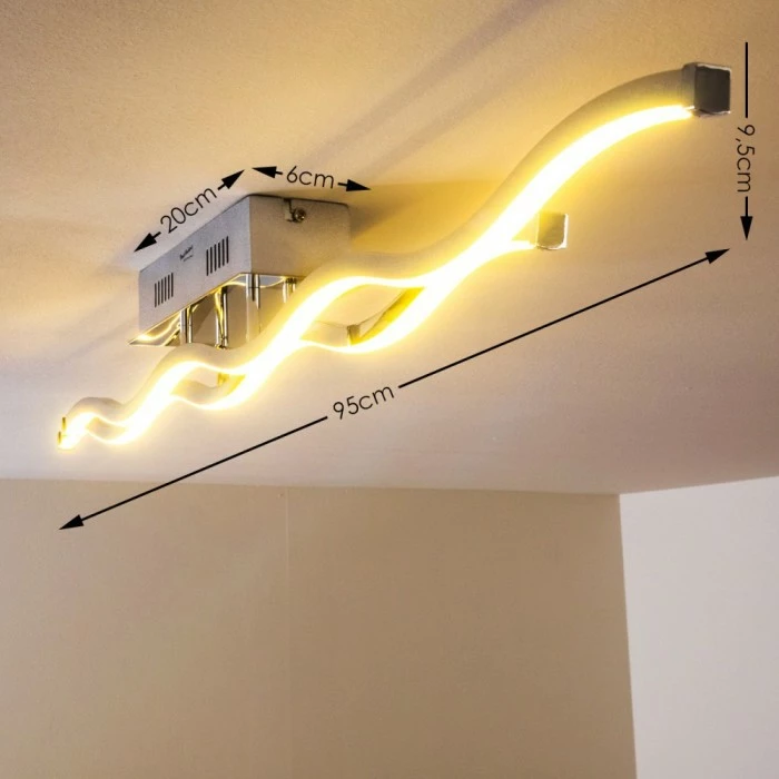 Paul Neuhaus Leuchten EMMA Deckenleuchte LED Edelstahl, 2-flammig – Bild 2