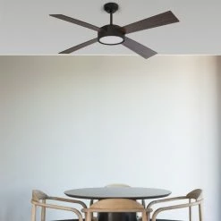 Faro Barcelona Hydra Deckenventilator LED Schwarz, 1-flammig, Fernbedienung