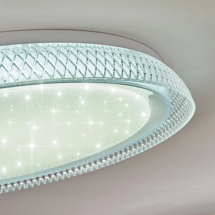 Hofstein Feletto Deckenleuchte LED Weiß, Transparent, Klar, 1-flammig, Fernbedienung – Bild 13