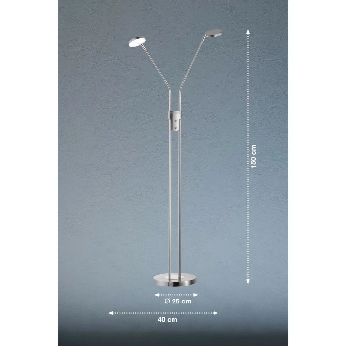 FHL easy Luna Stehleuchte LED Nickel-Matt, 2-flammig – Bild 2