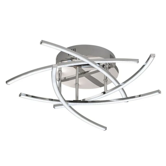 Honsel Leuchten Fischer & Honsel Cross TW Deckenleuchte LED Chrom, 5-flammig, Fernbedienung, Farbwechsler