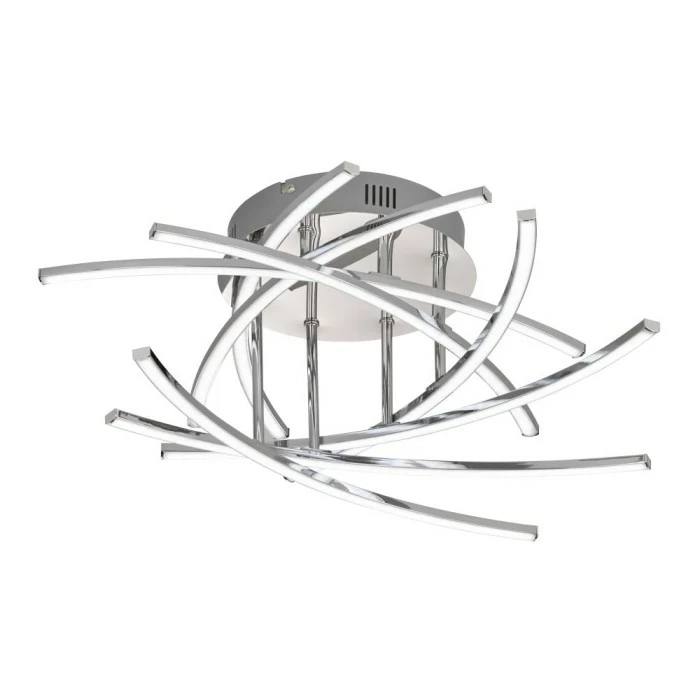 Honsel Leuchten Fischer & Honsel CROSS TW Deckenleuchte LED Chrom, 8-flammig, Fernbedienung, Farbwechsler
