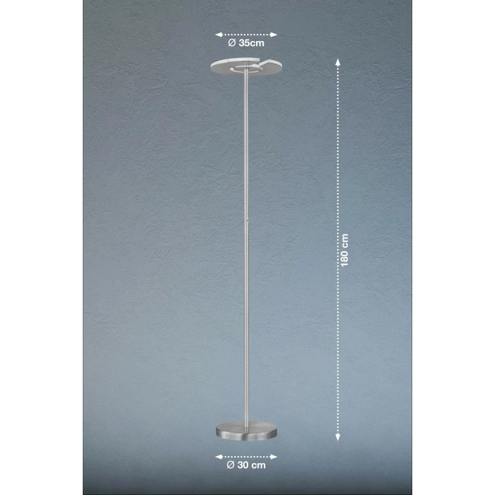 Honsel Leuchten Fischer & Honsel Dent Deckenfluter LED Nickel-Matt, 1-flammig – Bild 3