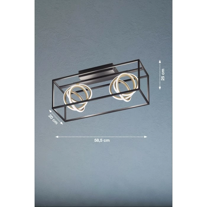 Fischer Leuchten Fischer & Honsel Gisi Deckenleuchte LED Schwarz, 2-flammig, Fernbedienung – Bild 4