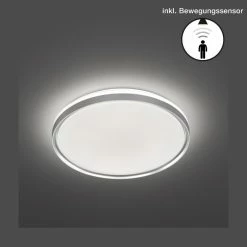 Honsel Leuchten Fischer & Honsel Jaso BS Deckenleuchte LED Silber, 1-flammig, Bewegungsmelder