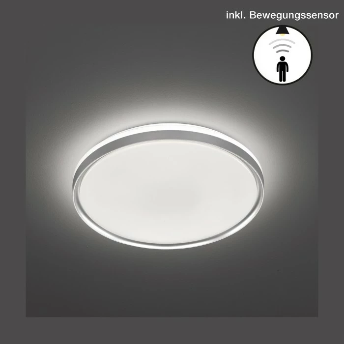 Honsel Leuchten Fischer & Honsel Jaso BS Deckenleuchte LED Silber, 1-flammig, Bewegungsmelder