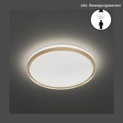 Honsel Leuchten Fischer & Honsel Jaso BS Deckenleuchte LED Gold, 1-flammig, Bewegungsmelder