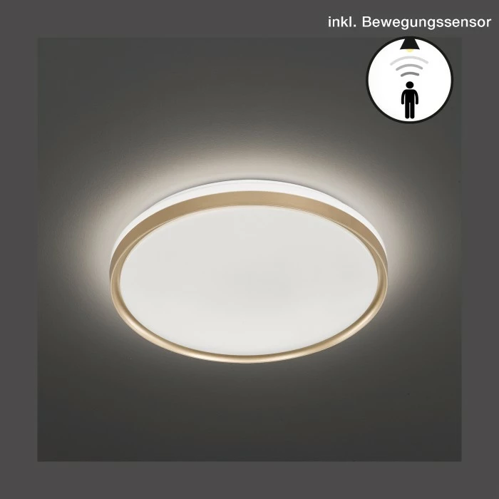 Honsel Leuchten Fischer & Honsel Jaso BS Deckenleuchte LED Gold, 1-flammig, Bewegungsmelder