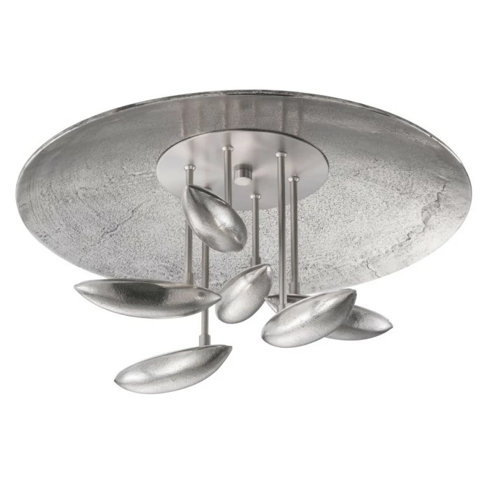 Honsel Leuchten Fischer & Honsel PAU Deckenleuchte LED Nickel-Matt, 6-flammig, Fernbedienung