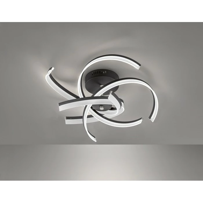 Honsel Leuchten Fischer & Honsel Sund TW Deckenleuchte LED Schwarz, 4-flammig, Fernbedienung