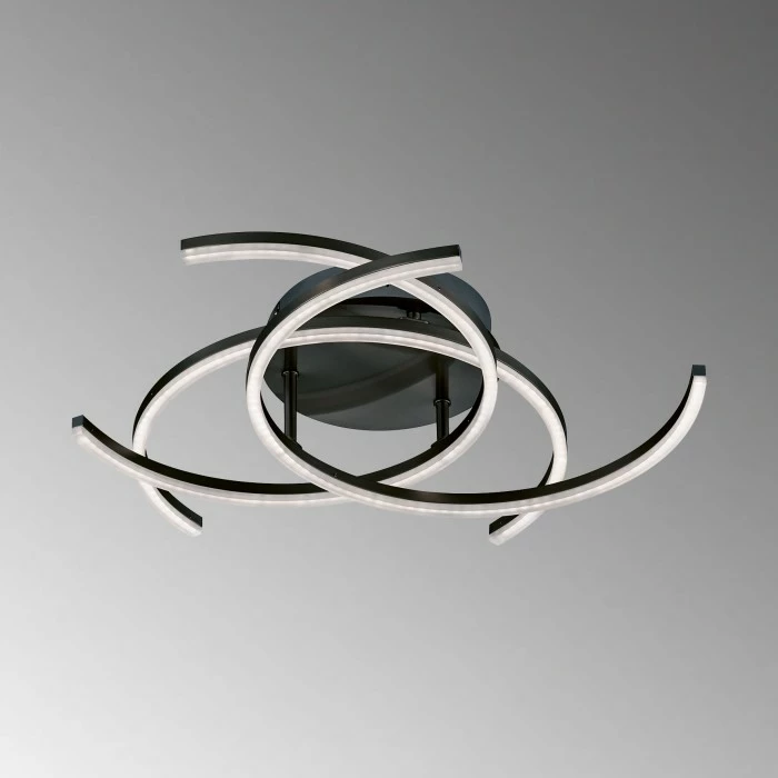 Honsel Leuchten Fischer & Honsel Visby Deckenleuchte LED Schwarz, 3-flammig, Fernbedienung