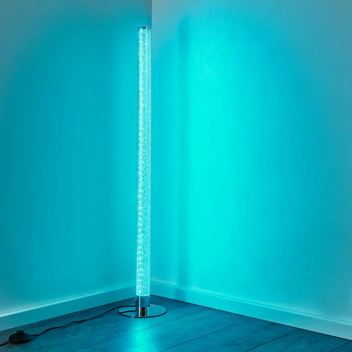 Hofstein Flaut Stehleuchte LED Chrom, 1-flammig, Fernbedienung, Farbwechsler – Bild 11