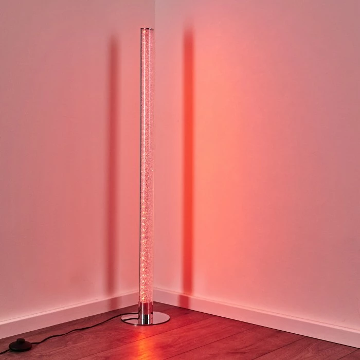 Hofstein Flaut Stehleuchte LED Chrom, 1-flammig, Fernbedienung, Farbwechsler – Bild 18