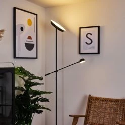 Hofstein Florida Deckenfluter LED Schwarz, 2-flammig