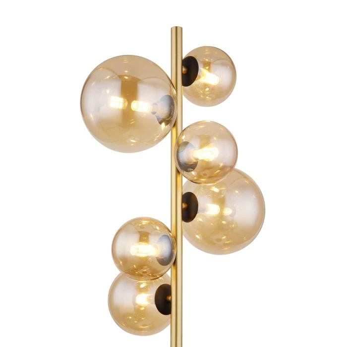 Globo RIHA Stehleuchte LED Messing, Schwarz, 6-flammig – Bild 3