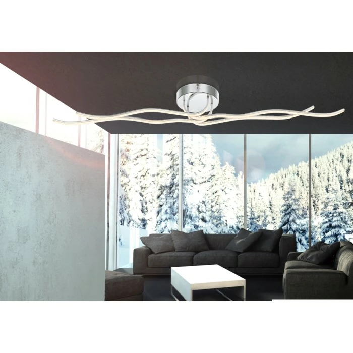 Globo WAVE Deckenleuchte LED Chrom, 1-flammig