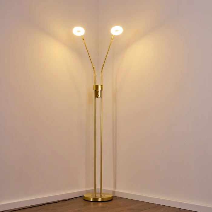 Hofstein Gulkana Stehleuchte LED Gold, 2-flammig – Bild 12