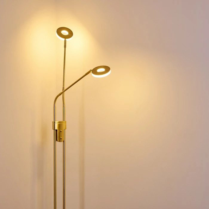 Hofstein Gulkana Stehleuchte LED Gold, 2-flammig – Bild 6