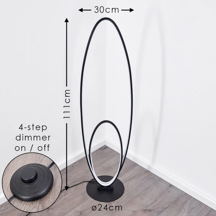 Hofstein Harpeth Stehleuchte LED Schwarz, 1-flammig – Bild 2