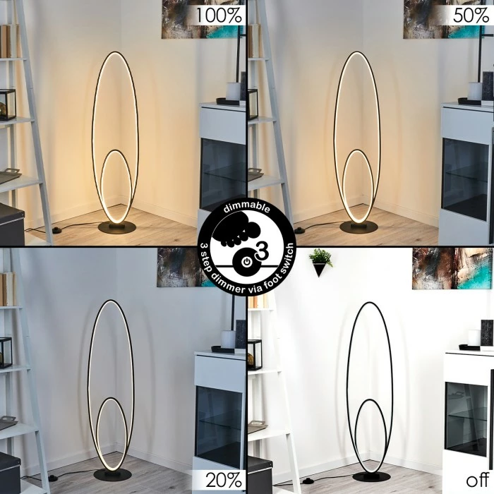 Hofstein Harpeth Stehleuchte LED Schwarz, 1-flammig – Bild 2