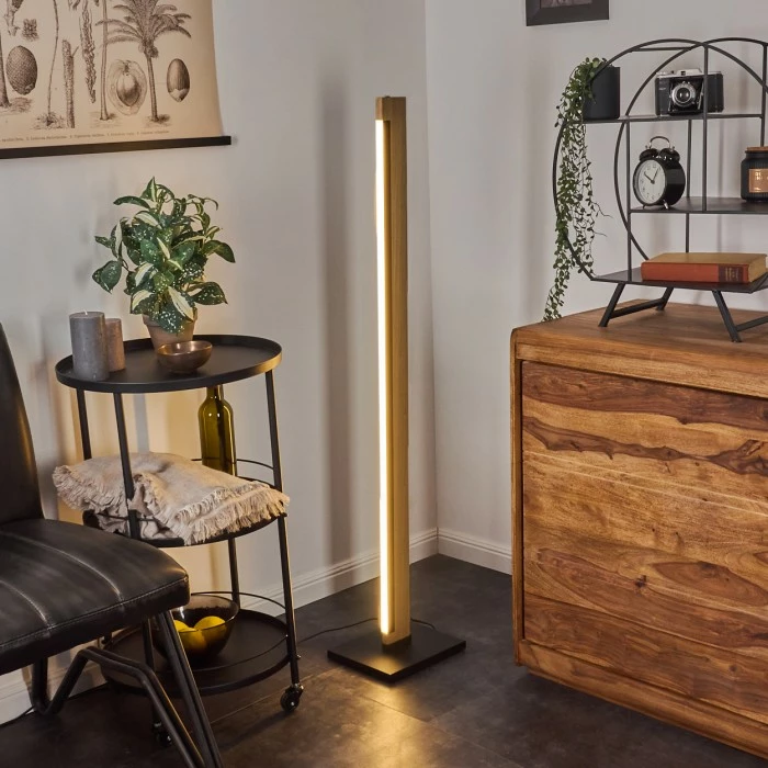 Hofstein Inzino Stehleuchte LED Schwarz, Naturfarben, 1-flammig – Bild 7