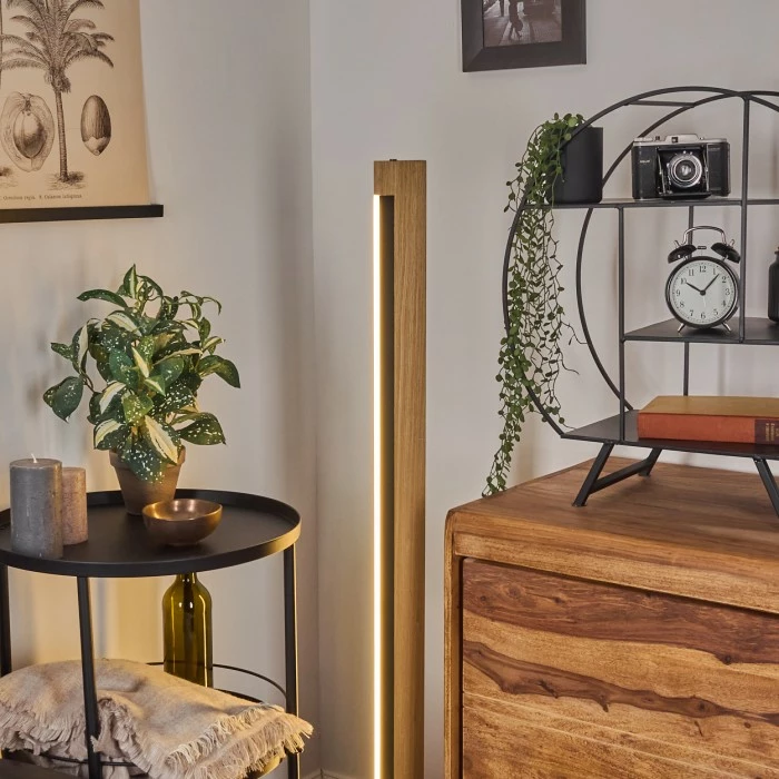 Hofstein Inzino Stehleuchte LED Schwarz, Naturfarben, 1-flammig – Bild 9