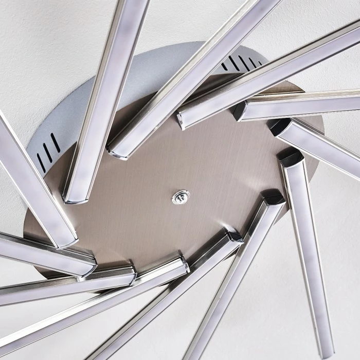 Hofstein Kinna Deckenleuchte LED Edelstahl, 12-flammig, Fernbedienung, Farbwechsler – Bild 11