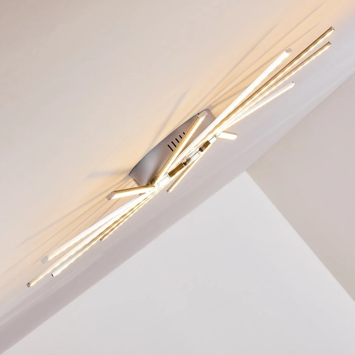 Hofstein Kinna Deckenleuchte LED Edelstahl, 12-flammig, Fernbedienung, Farbwechsler – Bild 12