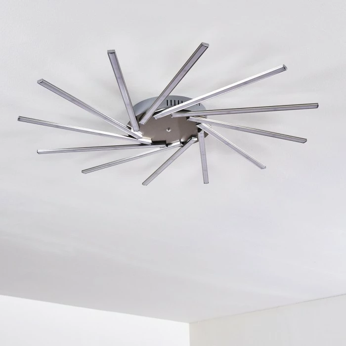 Hofstein Kinna Deckenleuchte LED Edelstahl, 12-flammig, Fernbedienung, Farbwechsler – Bild 23