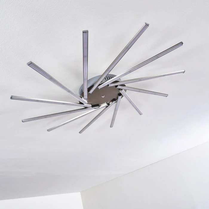 Hofstein Kinna Deckenleuchte LED Edelstahl, 12-flammig, Fernbedienung, Farbwechsler – Bild 28