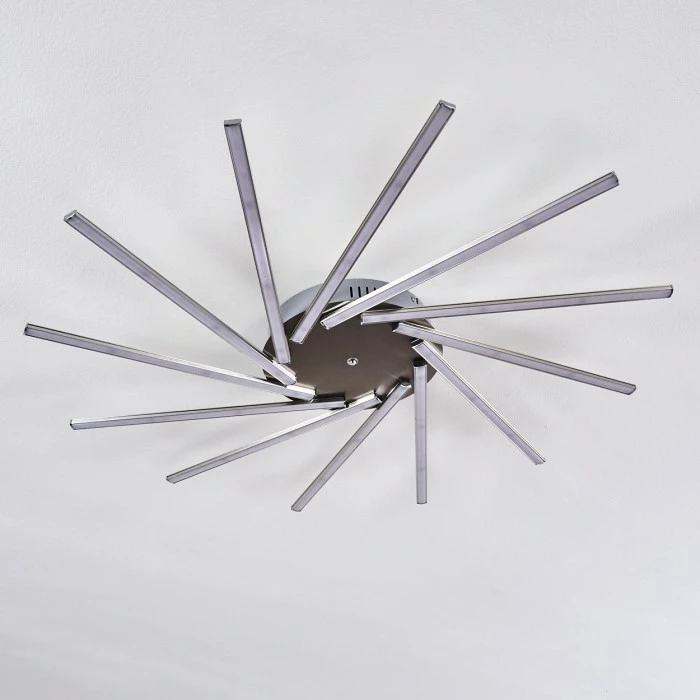 Hofstein Kinna Deckenleuchte LED Edelstahl, 12-flammig, Fernbedienung, Farbwechsler – Bild 32