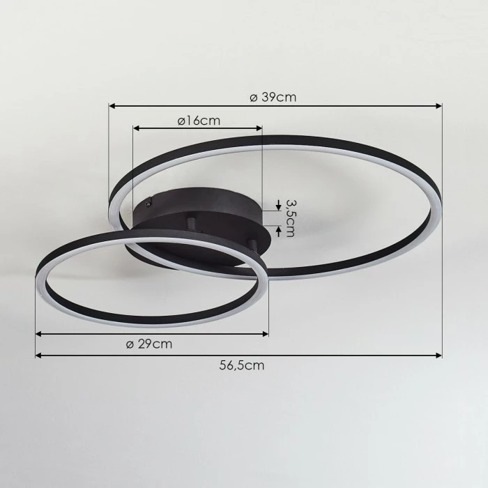 Hofstein Korca Deckenleuchte LED Schwarz, 1-flammig – Bild 4
