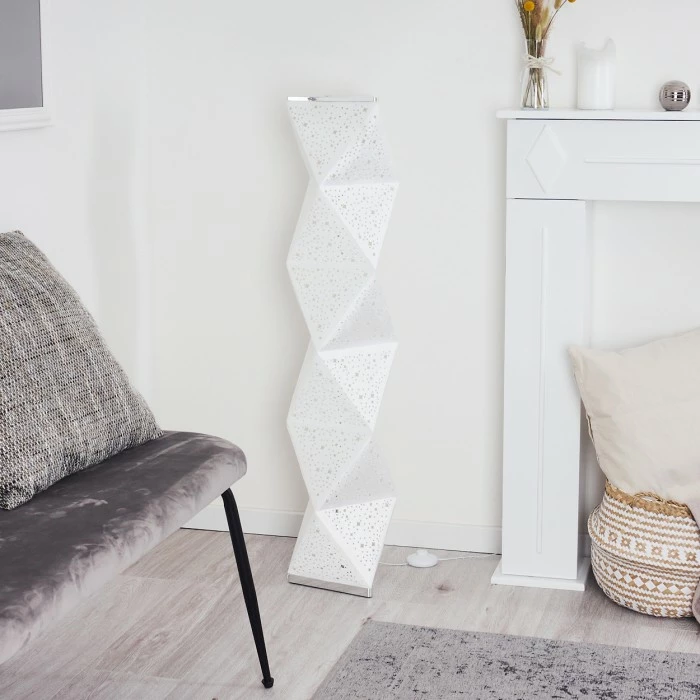 Hofstein Korskrogen Stehleuchte LED Weiß, 1-flammig, Fernbedienung, Farbwechsler – Bild 10