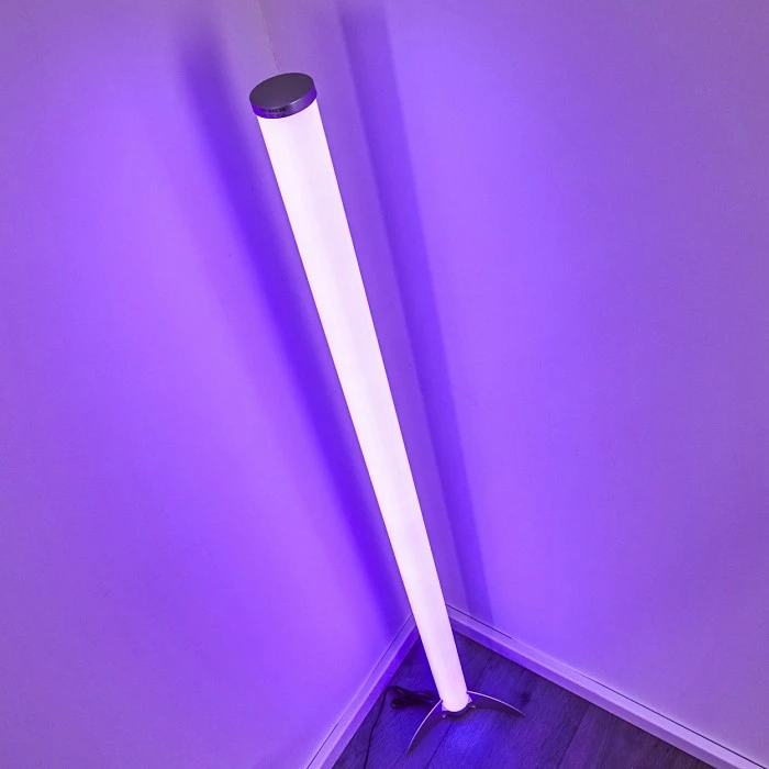 Hofstein Laugar Stehlampe LED Silber, 1-flammig, Fernbedienung, Farbwechsler – Bild 14