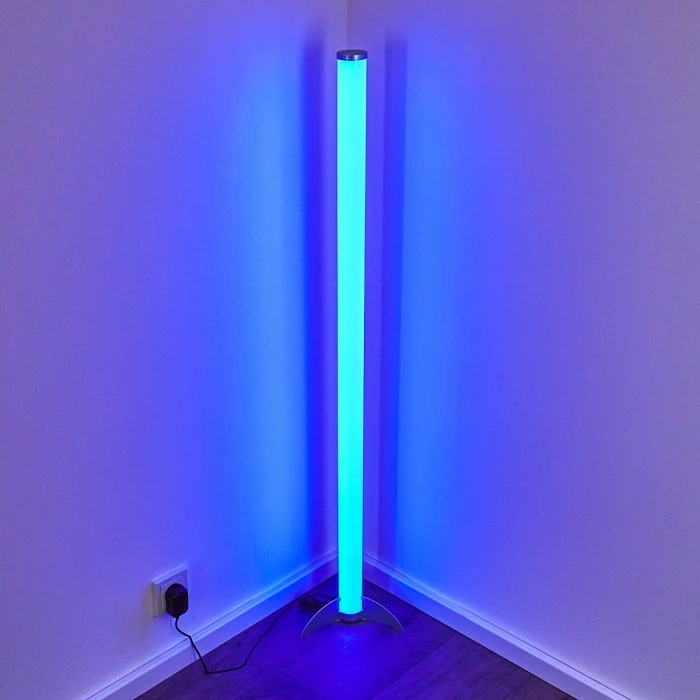 Hofstein Laugar Stehlampe LED Silber, 1-flammig, Fernbedienung, Farbwechsler – Bild 17