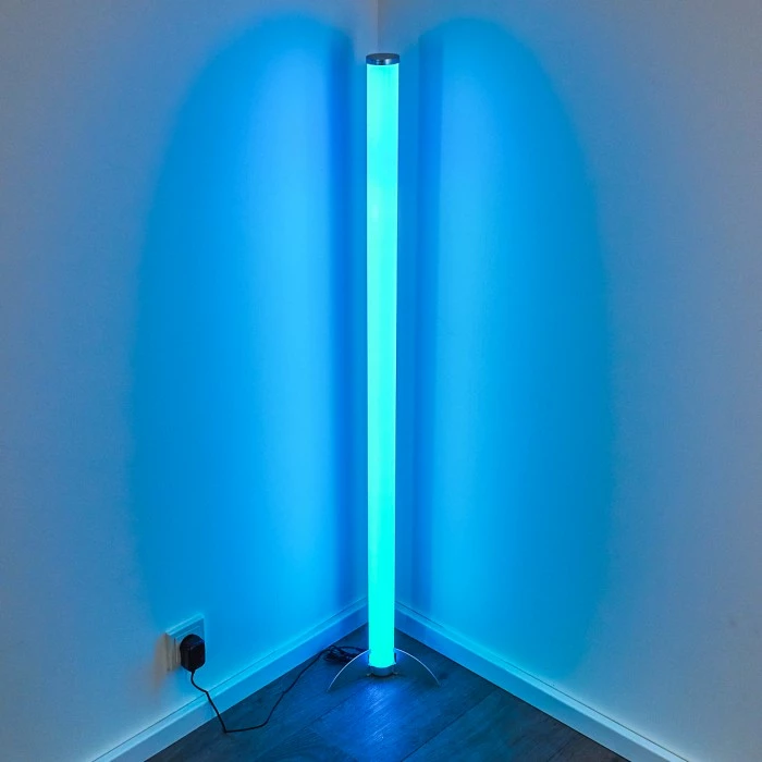 Hofstein Laugar Stehlampe LED Silber, 1-flammig, Fernbedienung, Farbwechsler – Bild 18