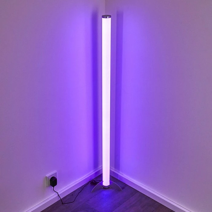 Hofstein Laugar Stehlampe LED Silber, 1-flammig, Fernbedienung, Farbwechsler – Bild 21